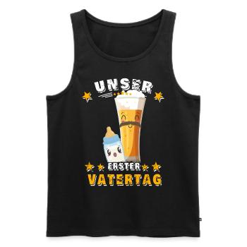 erster vatertag - Männer Premium Bio Tank Top - Schwarz - Vorne - Michal (187cm)