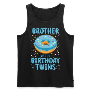 Frère des jumeaux d’anniversaire - Débardeur bio Premium Homme - noir - Devant - Michal (187cm)