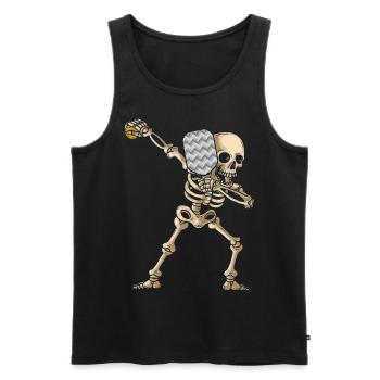 Costume de pickleball d’Halloween Dabbing Skeleton - Débardeur bio Premium Homme - noir - Devant - Michal (187cm)
