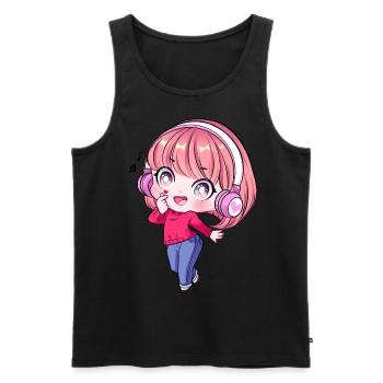 Kpop Anime Mädchen Finger Herz Saranghae Kawaii - Männer Premium Bio Tank Top - Schwarz - Vorne - Michal (187cm)