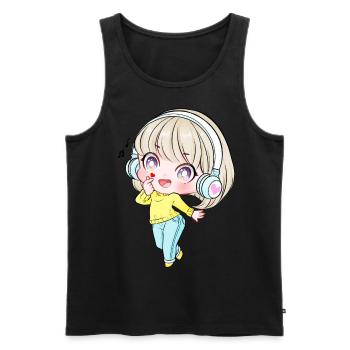 Kpop Anime Mädchen Finger Herz Saranghae Kawaii - Männer Premium Bio Tank Top - Schwarz - Vorne - Michal (187cm)