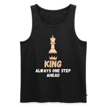 Chess Saying Gift Checkmate Queens Gambit - Men's Premium Organic Tank Top - black - Front - AI Model Male 178 light (178cm)