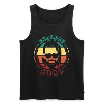 Papa | Schnauzer | Hip | Moustache | 3 Tage Bart - Männer Premium Bio Tank Top - Schwarz - Vorne - AI Model Male 178 light (178cm)