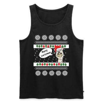 Pull de Noël Alpaga Norwegian Pattern - Débardeur bio Premium Homme - noir - Devant - Michal (187cm)