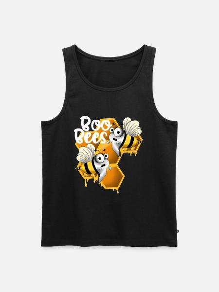 Boo bees mit Wabe weiß - Männer Premium Bio Tank Top - Schwarz