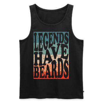 Legends wear beards - Men's Premium Organic Tank Top - black - Front - AI Model Male 178 light (178cm)