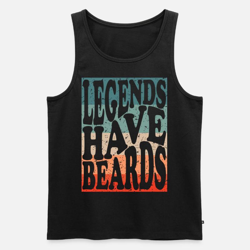 Legenden tragen Bart - Männer Premium Bio Tank Top - Schwarz