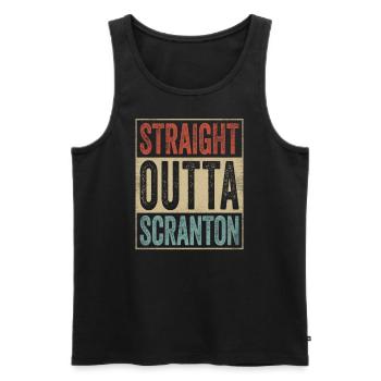 Scranton Souvenir Scranton Clothing Straight - Men's Premium Organic Tank Top - black - Front - AI Model Male 178 light (178cm)