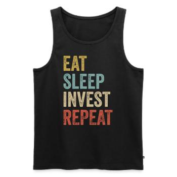 Eat Sleep Invest Wiederholungshändler - Männer Premium Bio Tank Top - Schwarz - Vorne - AI Model Male 178 light (178cm)