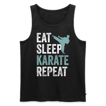 Eat Sleep Karate Repeat Karate - Men's Premium Organic Tank Top - black - Front - AI Model Male 178 light (178cm)