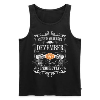 Retro legends are born in December 1972 - Men's Premium Organic Tank Top - black - Front - Michal (187cm)