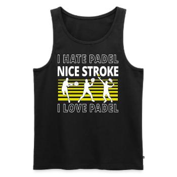 Padel Tennis Spieler Geschenkidee - Männer Premium Bio Tank Top - Schwarz - Vorne - Michal (187cm)