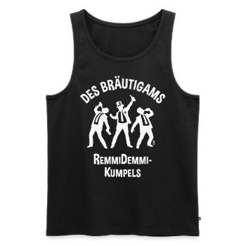 Des Bräutigams Remmidemmi-Kumpels (JGA Team / W) - Männer Premium Bio Tank Top - Schwarz - Vorne - Michal (187cm)