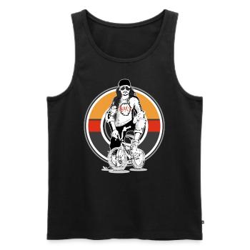 Selten radlos Radfahrerin Sportlerin Fahrrad BMX - Männer Premium Bio Tank Top - Schwarz - Vorne - AI Model Male 178 light (178cm)
