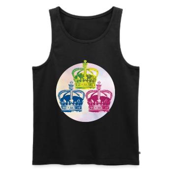 Gekrönt - Männer Premium Bio Tank Top - Schwarz - Vorne - Michal (187cm)