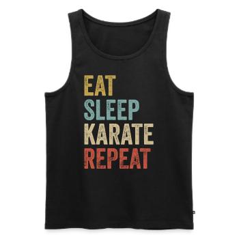 Eat Sleep Karate Repeat Karate - Men's Premium Organic Tank Top - black - Front - Michal (187cm)