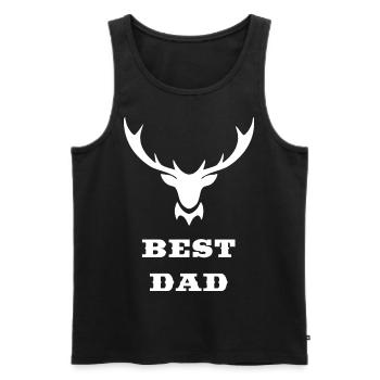 Best Dad Papa - Men's Premium Organic Tank Top - black - Front - Michal (187cm)