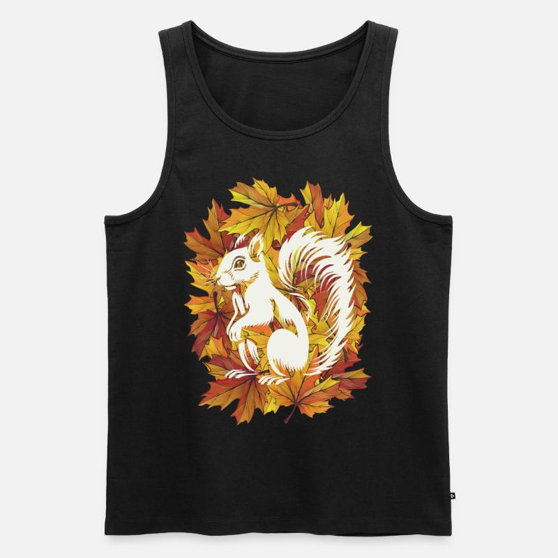 Herbstliches Eichhörnchen - Männer Premium Bio Tank Top - Schwarz