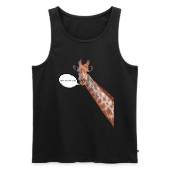 « Repérez-moi de loin! » Conception de T-shirt Girafe - Débardeur bio Premium Homme - noir - Devant - Michal (187cm)