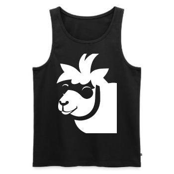 Lustige Lama Silhouette Freche Spaß Lamas - Männer Premium Bio Tank Top - Schwarz - Vorne - Michal (187cm)
