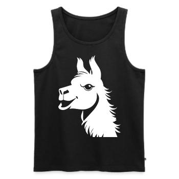 Drôle de lama Silhouette Cheeky Fun Lamas - Débardeur bio Premium Homme - noir - Devant - AI Model Male 178 light (178cm)