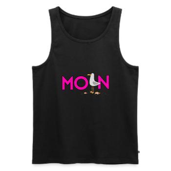 MOIN Mouette rose - Vacances dans le Nord - Débardeur bio Premium Homme - noir - Devant - Michal (187cm)