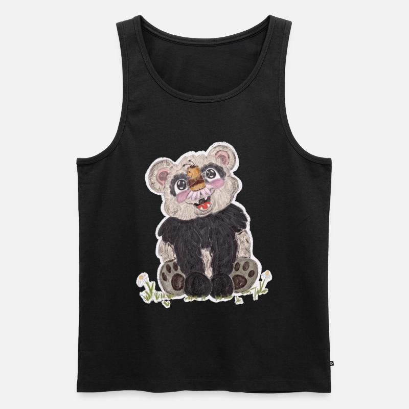 Panda and Bee - Männer Premium Bio Tank Top - Schwarz
