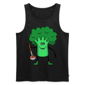 Brokkoli Gemüse Suppenkelle Tomate Küche - Männer Premium Bio Tank Top - Schwarz - Vorne - AI Model Male 178 light (178cm)