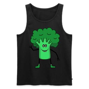 Brocoli, Légumes, Jardin, Cuisine, Repas Végétarien - Débardeur bio Premium Homme - noir - Devant - AI Model Male 178 light (178cm)