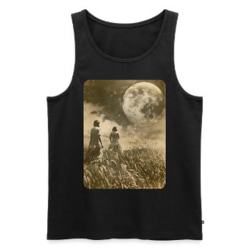 Suivez la Lune - Débardeur bio Premium Homme - noir - Devant - AI Model Male 178 light (178cm)