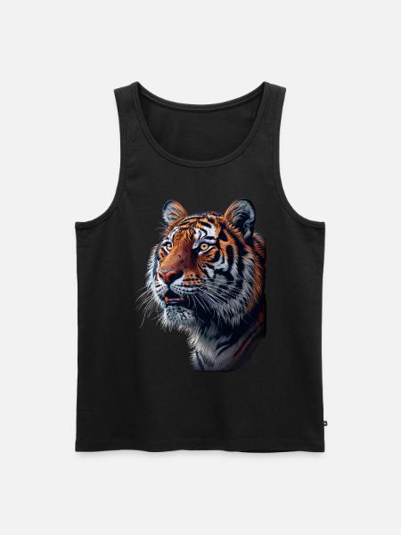 Tiger in side profile - Men's Premium Organic Tank Top - black