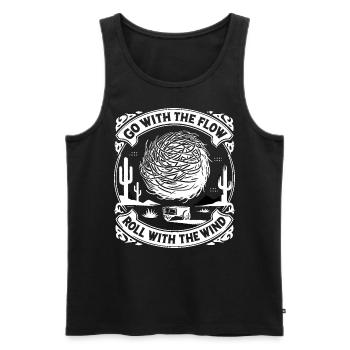 Go with the flow - Männer Premium Bio Tank Top - Schwarz - Vorne - AI Model Male 178 light (178cm)