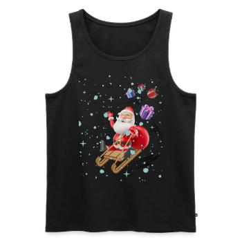 Weihnachtsmann und die Geschenke - Männer Premium Bio Tank Top - Schwarz - Vorne - AI Model Male 178 light (178cm)