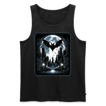 Fledermaus, Halloween, Vollmond - Männer Premium Bio Tank Top - Schwarz - Vorne - Michal (187cm)