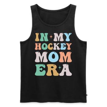 In My Hockey Mom Era Groovy Retro - Men's Premium Organic Tank Top - black - Front - Michal (187cm)