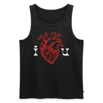i love u - Männer Premium Bio Tank Top - Schwarz - Vorne - Michal (187cm)