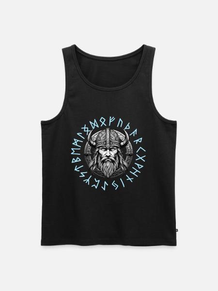 Wikinger Krieger Walhalla Runenkreis - Männer Premium Bio Tank Top - Schwarz