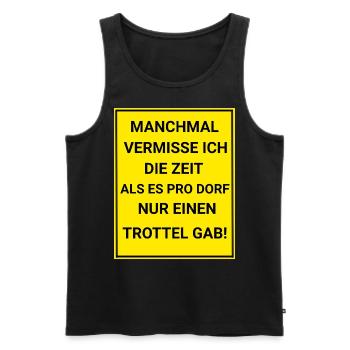 Dorf Spruch - Männer Premium Bio Tank Top - Schwarz - Vorne - Michal (187cm)