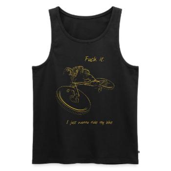 I just wanna ride my bike - MTB Enduro - Männer Premium Bio Tank Top - Schwarz - Vorne - Michal (187cm)
