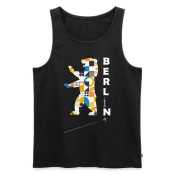 Berliner Bär Hauptstadt Deutschland - Männer Premium Bio Tank Top - Schwarz - Vorne - AI Model Male 178 light (178cm)