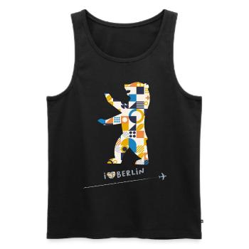 Berlin Bear Berlin - Men's Premium Organic Tank Top - black - Front - AI Model Male 178 light (178cm)