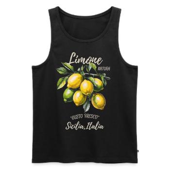 Limone Citrus Italia Design - Débardeur bio Premium Homme - noir - Devant - AI Model Male 178 light (178cm)