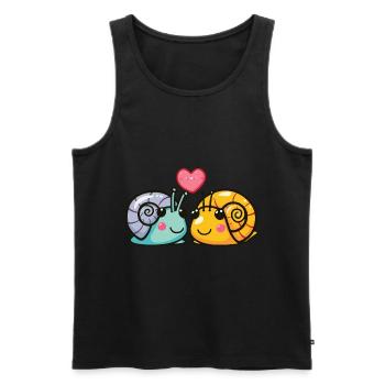 Snail Couple Love Couple In Love - Men's Premium Organic Tank Top - black - Front - Michal (187cm)