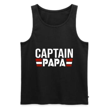 Dad captain dad gift Christmas birthday - Men's Premium Organic Tank Top - black - Front - Michal (187cm)