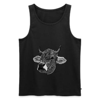 Motif de vache - Débardeur bio Premium Homme - noir - Devant - Michal (187cm)