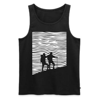 Wandern - (6) - Männer Premium Bio Tank Top - Schwarz - Vorne - Michal (187cm)