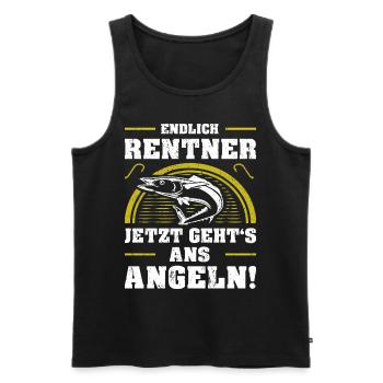 Endlich Rentner Pensionierung Rente Angler Angeln - Männer Premium Bio Tank Top - Schwarz - Vorne - Michal (187cm)
