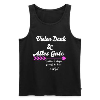 Vielen Dank & Alles Gute Arbeit Kollegin Freundin - Männer Premium Bio Tank Top - Schwarz - Vorne - Michal (187cm)