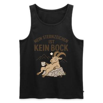 Mein Sternzeichen ist Keinbock – Lustiges T-Shirt - Männer Premium Bio Tank Top - Schwarz - Vorne - Michal (187cm)