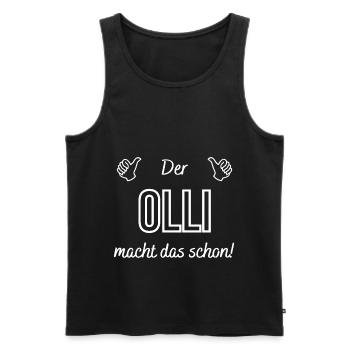 Herren der Olli macht das schon! Lustiger Spruch - Männer Premium Bio Tank Top - Schwarz - Vorne - AI Model Male 178 light (178cm)
